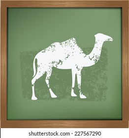 Camel design on blackboard background,grunge vector