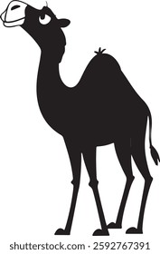 camel in different positions isolated on a white background. Vector illustration