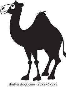 camel in different positions isolated on a white background. Vector illustration
