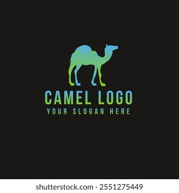 camel and dolphin animal logo with gradient vector style
