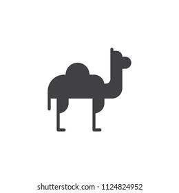 Camel dromedary vector icon. filled flat sign for mobile concept and web design. Desert animal simple solid icon. Symbol, logo illustration. Pixel perfect vector graphics
