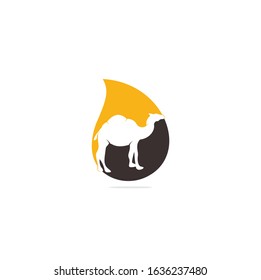 Camel drop shape concept logo template vector icon illustration design	