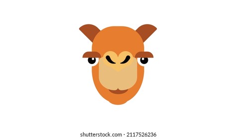 Camel face in cartoon style for children. Animal Faces Vector illustration Series