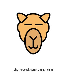 Cara de camello con vectorial de icono de línea rellena