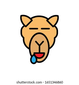 Cara de camello con vectorial de icono de línea rellena