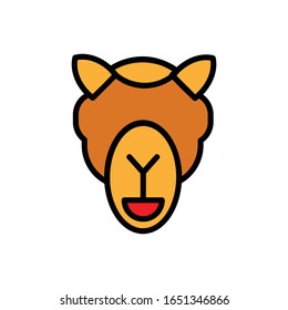 Cara de camello con vectorial de icono de línea rellena