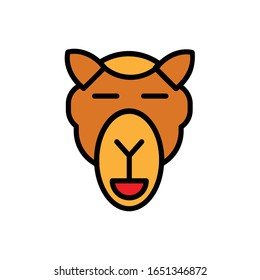 Camel face with filled line icon vector