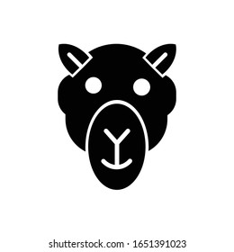 Camel face with glyph icon vector