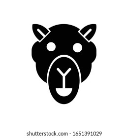 Camel face with glyph icon vector