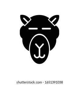 Camel face with glyph icon vector