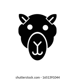 Camel face with glyph icon vector