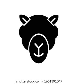 Cara de camello con vector de icono de glifo