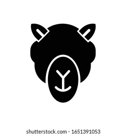 Cara de camello con vector de icono de glifo