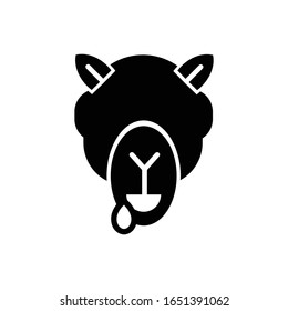 Camel face with glyph icon vector