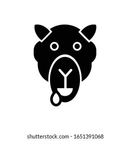 Camel face with glyph icon vector