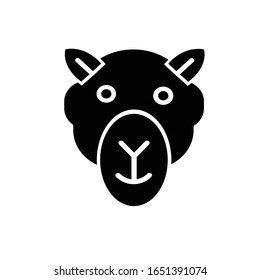 Camel face with glyph icon vector