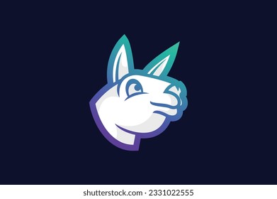 camel face lineart vector template logo design