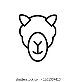 Cara de camello con vectorial de icono de contorno