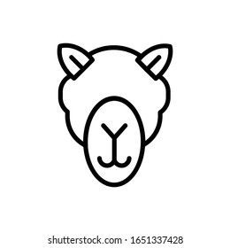 Cara de camello con vectorial de icono de contorno