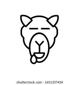 Cara de camello con vectorial de icono de contorno