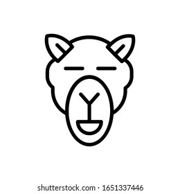 Cara de camello con vectorial de icono de contorno
