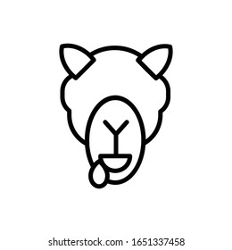 Camel face with outline icon vector