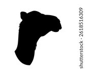 Camel face silhouette icon vector flat design.