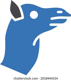camel face vector glyph colour icon