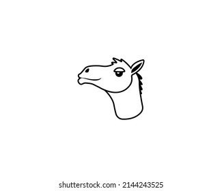 Camel Face Vector Isolated Icon. Camel Illustration