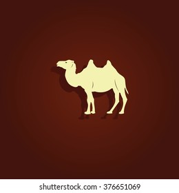 Camel flat icon. Animal illustration.