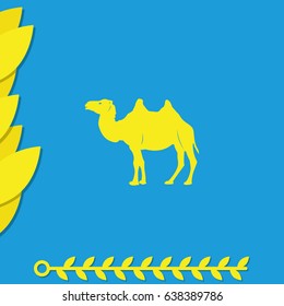 Camel flat icon. Animal illustration.