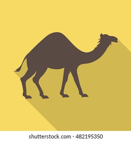 camel flat icon. You can be used camel icon for several purposes like: websites, UI, UX, print templates, promotional materials, info-graphics, web and mobile phone apps.