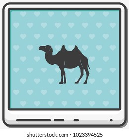 Camel flat vector icon. Animal illustration.