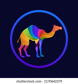 Camel full color logo with rainbow colors