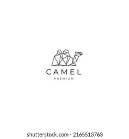 Camel geometric logo vector icon design template