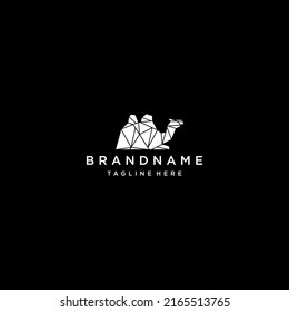 Camel geometric logo vector icon design template