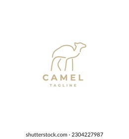 Camel geometric logo vector icon design template