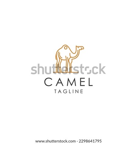 Camel geometric logo vector icon design template