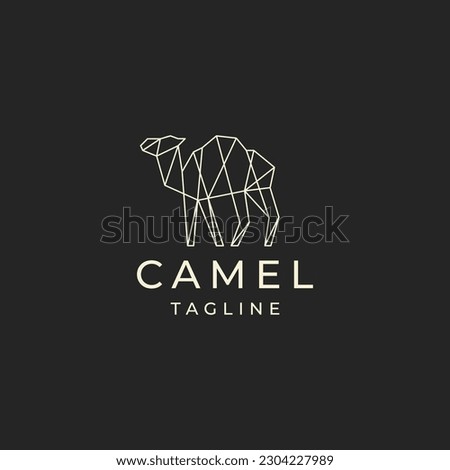 Camel geometric logo vector icon design template