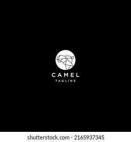 Plantilla de diseño de iconos del vector del logotipo poligonal geométrico del camello