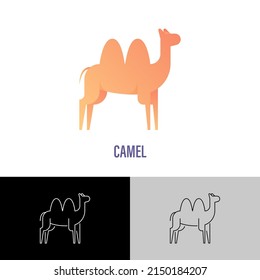 Camel gradient flat icon. Vector illustration.