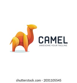 Camel gradient modern color logo animal