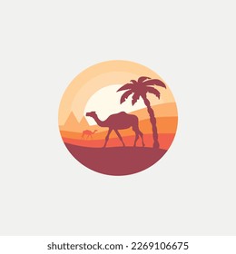 Camel graphic element illustration template design
