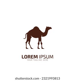 Camel graphic icon. Camel brown sign isolated on white background. Camel symbol of desert. Vector illustration