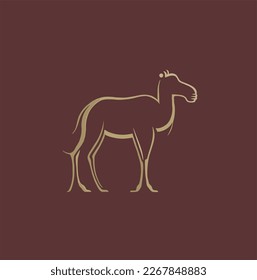 Camel graphic icon. Desert symbol camel. Vector illustration