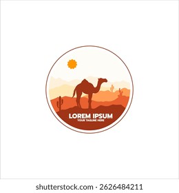 Camel Graphic Silhouette Logo Design vector