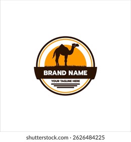 Camel Graphic Silhouette Logo Design vector