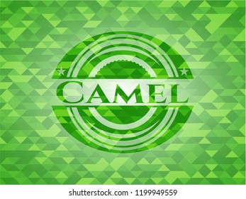 Camel green mosaic emblem