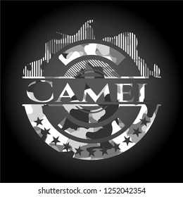 Camel grey camo emblem