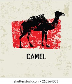 Camel grunge symbol,clean vector